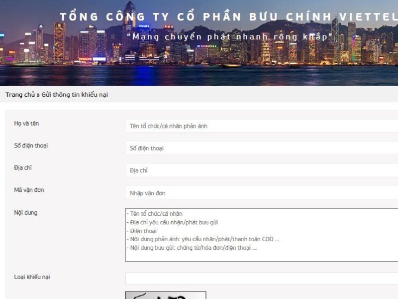 cac buoc khieu nai viettel post lam mat hang