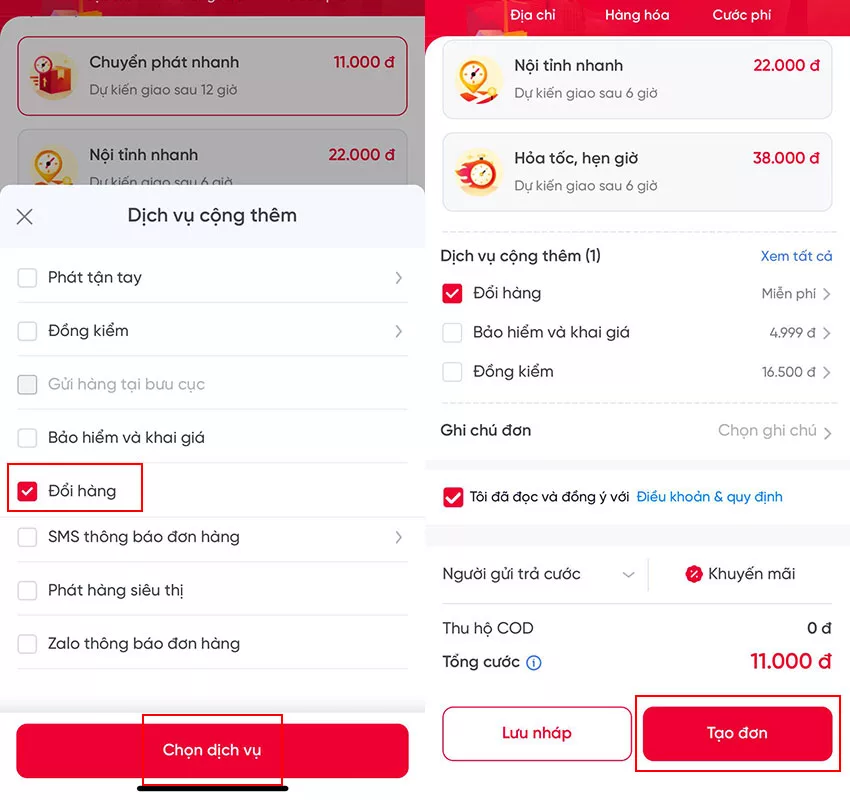 huong dan cach tao don doi hang tren viettel post