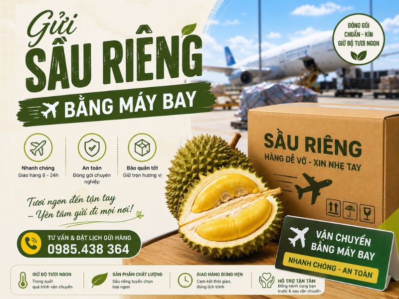 khi nao nen gui sau rieng bang may bay