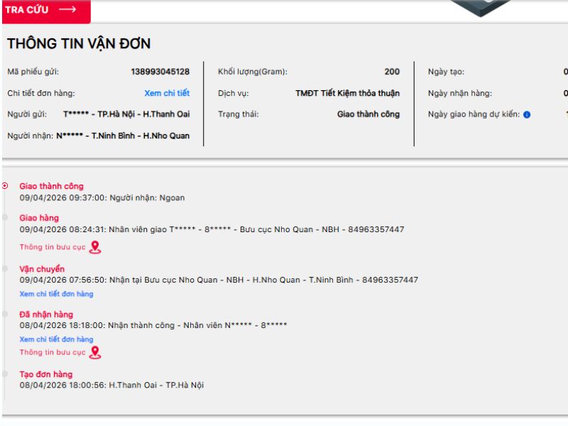 bao lau thi trang thai van don viettel duoc cap nhat